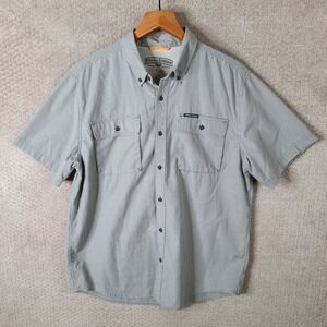 Field & Stream Shirt Mens XL Gray Plaid Short Sleeve Button Down Fishing Outdoor
